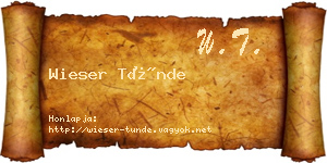 Wieser Tünde névjegykártya